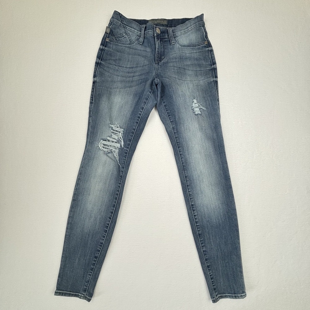 Rock & Republic Kashmiere Skinny Jeans Mid Rise Women 4M Distressed R010257